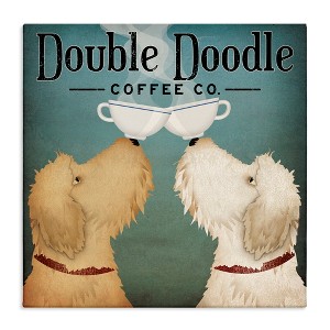 Stupell Industries Doodle Dog Vintage Coffee Sign Canvas Art, 17" x 17" - 1 of 4