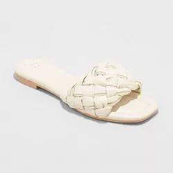 Women's Carissa Slide Sandals - A New Day™ Off-White 12