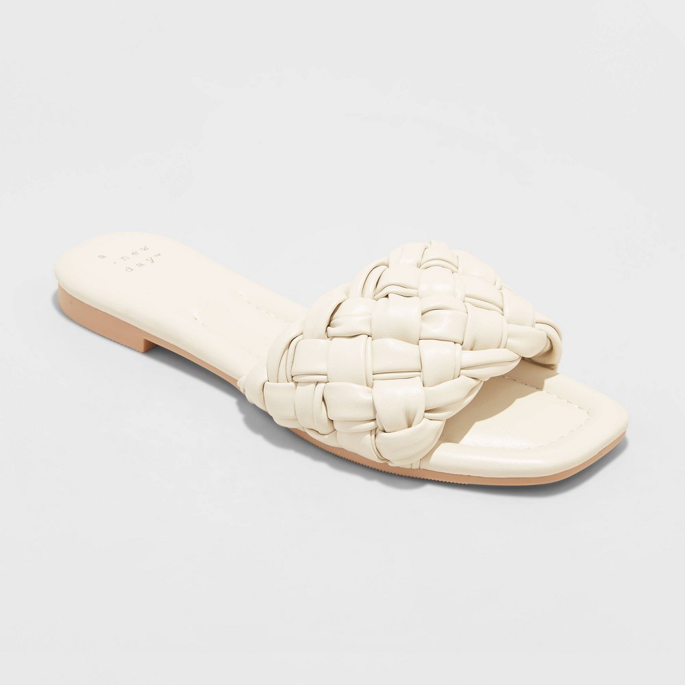 Women's Carissa Slide Sandals - A New Day™ Off-White 6