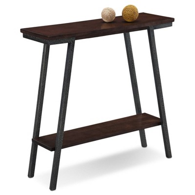 Empiria Modern Industrial Walnut Hall Console with Foundry Bronze Legs