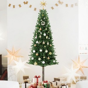 Acekool Pencil Prelit Tree,  Slim, Warm White, Skinny Green, Metal Stand, for Room, Apartment, Porch or Office - 1 of 4