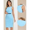 INSPIRE CHIC Women's Belted Round Neck Sleeveless Casual Office Sheath Dress - 2 of 4