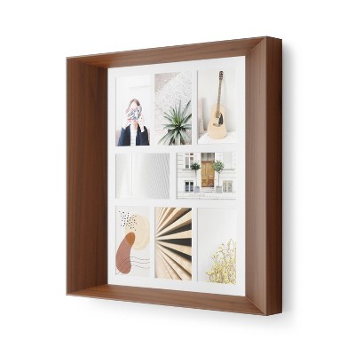 19.5" x 19.63" Lookout Wall PD Multiple Image Frame Brown - Umbra