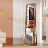 Fredees 360° Rotating 66'' Lockable Jewelry Armoire, Full Length Mirror, Large Floor Organizer with Back Shelves - 3 of 4