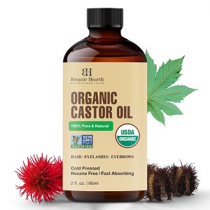 Botanic Hearth Organic Cold Pressed Castor Oil for Eyelashes, Eyebrows & Hair - 2 fl oz - 1 of 4