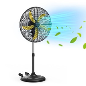 Ihomadore 20" Silver Pedestal Fans Adjustable Height 3 Speeds Oscillating Portable Fans - 1 of 4