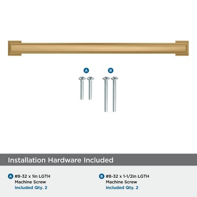 Champagne Bronze 8-13/16 Inch Modern Cabinet Pull with Mounting Hardware