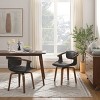 Art Leon Faux Leather Swivel Accent Dining Chair with Wood Arm and Legs - 3 of 4
