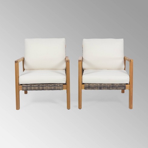 Gray/Dark Gray Set of 2 Christopher Knight Home 305883 Keanu Outdoor Wooden Club Chairs