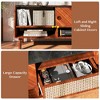 LOVMOR Mid Century 67 INCH Modern Entertainment Center with Rattan Drawer - 3 of 4