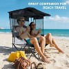 DoCred Double Camping Chair with Canopy, Folding 2 Person Camping Sofa Seat, Portable Outdoor Loveseat with Shade - 4 of 4