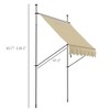 Resenkos Patio Awning, Outdoor Sun Shade Shelter Cover Awnings,6.5' x 4' Manual Retractable Awning, Non-Screw Patio Awning, UV Resistant, - 4 of 4