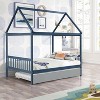 Whisen Twin Size Solid Wood House-shaped Bed Frame with Twin Size Trundle - 3 of 4
