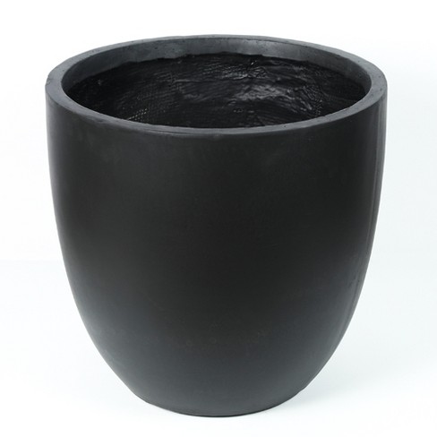 LuxenHome Round Tapered 17.2" H Flower Pot Planter Black - image 1 of 4