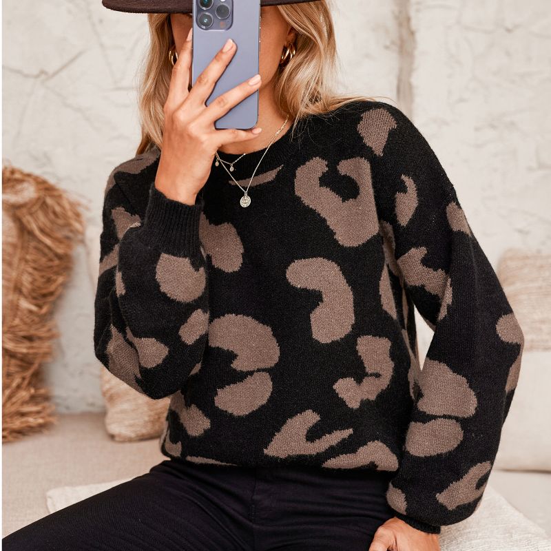 Women's Leopard Print Drop Sleeve Sweater - Cupshe, 2 of 8