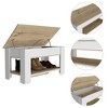 Airsurfer Wooden Shoe Storage Bench with Two-Tier Shelves, Solid Top for Seating or Display, Modern Entryway Organizer for Home and Hallway - 3 of 4