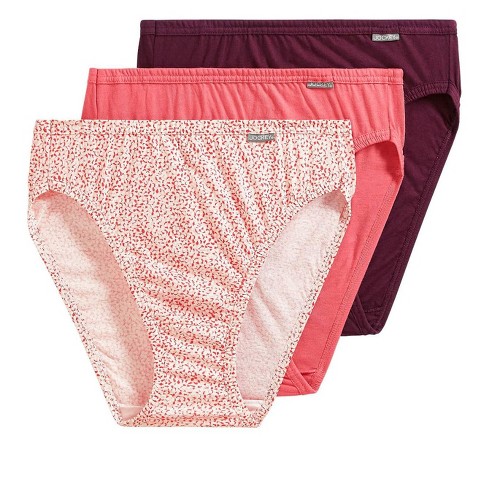 Jockey Womens Elance French Cut 3 Pack Underwear French Cuts 100% cotton 7  Apple Blossom/Rice Flower/Black Currant