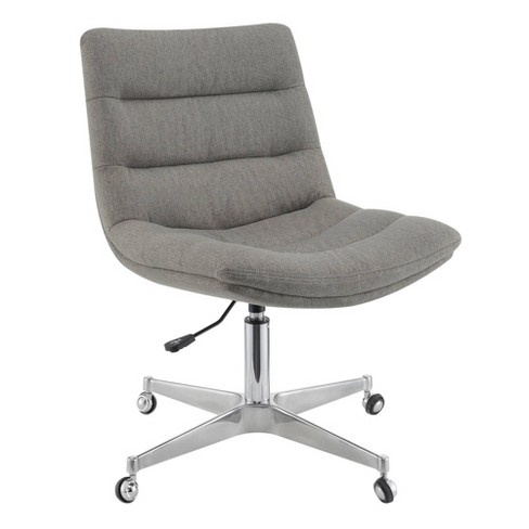 Office Chair With Deep Horizontal Stitching And Curved Seat Gray - Benzara  : Target