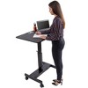 Stand Up Desk Store Crank Adjustable Height Single Column Rolling Mobile Standing Desk (Black Frame/Black Top, 36" Wide) - 3 of 4
