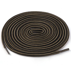 Elerevyo Round Rope Dual Colored Striped 0.2" Thick Boot Sneakers Shoelace 3 Pairs - 1 of 4