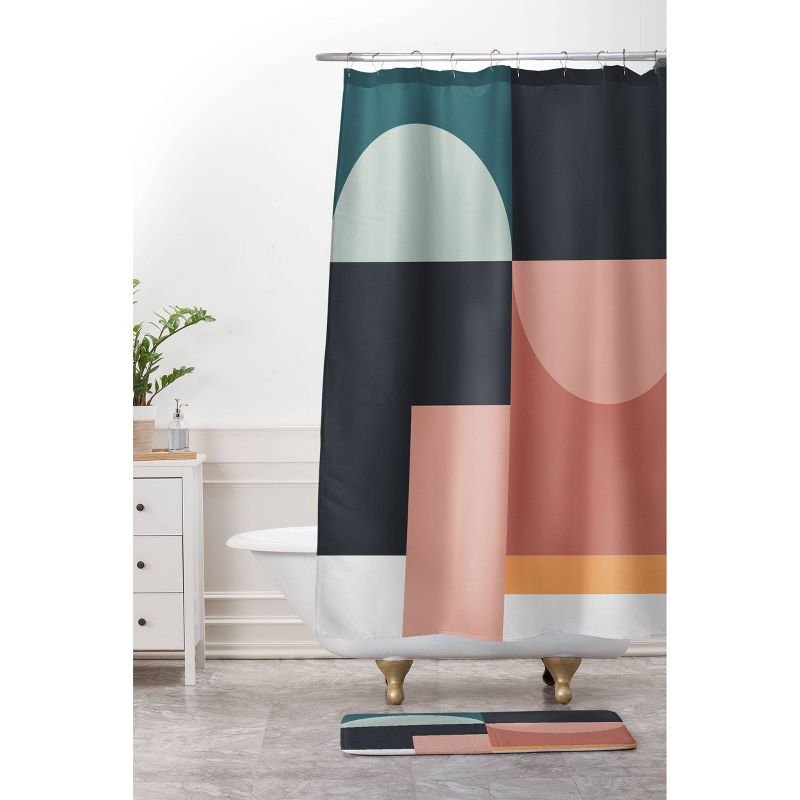 The Old Art Studio Abstract Geometric Shower Curtain Green - Deny Designs, 4 of 7