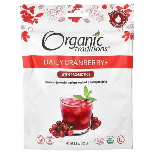 Organic Traditions Daily Cranberry+ With Probiotics, 3.5 oz (100 g) - 1 of 2