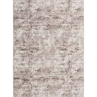 Stone Gray Abstract 9' x 12' Synthetic Area Rug
