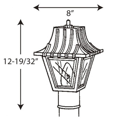 Mansard Black Resin Outdoor Post Lantern with Clear Acrylic Panels