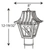 Progress Lighting, Mansard, 1-Light Post Lantern, Textured Black, Beveled Clear Acrylic Panels, Shade Included - 2 of 2