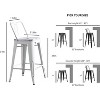 Sapphtopaz Modern Bar Stools Set Metal Farme Industrial Dining Chairs with Bucket Back Rustic Counter Stools for Kitchen Island - 3 of 4