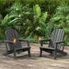 WestinTrends Azura Tool-Free Assembly Outdoor Patio HDPE Plastic Adirondack Chair with Cup Holder (Set of 2), White - 2 of 4