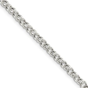 Black Bow Jewelry 4.25mm, Sterling Silver, Hollow Rolo Chain Necklace - 1 of 4