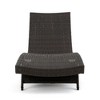 Wicker Patio Chaise Lounge with Adjustable Back, Poolside Sunbathing Chair with Foldable Legs, Waterproof Outdoor Chair -Christopher Knight Home - 3 of 4