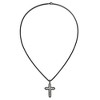 Chisel Stainless Steel Brushed and Textured Gun Metal IP-plated Cross on a 24" Wheat Chain Necklace - 4 of 4