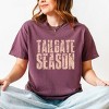 Tailgate Season Block Distressed - Women's Garment Dyed Graphic T-Shirt - 3 of 4
