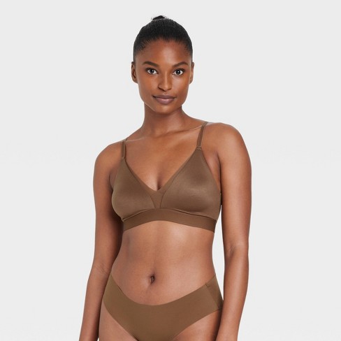 Women's So Soft Unlined Triangle Bralette - Auden™ Cocoa XS