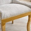 NicBex Set of 2 Modern Chenille Dining Chairs w/ Gold-Plated Legs & Rivet Trim, Comfy Thick Upholstered Accent Chairs for Kitchen - 4 of 4