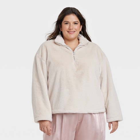 Quarter zip fluffy online pullover