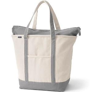 Lands' End Zip Top Canvas Tote Bag - 1 of 4