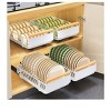 White Dish Rack + Rail + Tray Pull Out Cabinet Organizer,Slide Out Drawers,Roll Out Shelves Adhesive,Multi-Function Kitchen Rack Under Sink For Kitch - 2 of 4