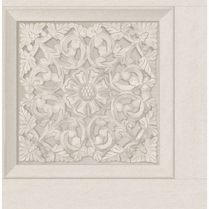 Brewster Peel and Stick 1pc Wallpaper Carved Floral Cream - 1 of 4