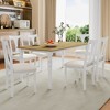 KWPZQEB ining Chairs 6 PCS, Farmhouse Kitchen Chairs with Solid Wood Legs & Upholstered, Armless Dining Room Chairs for Dining Room, Living Room - 3 of 4