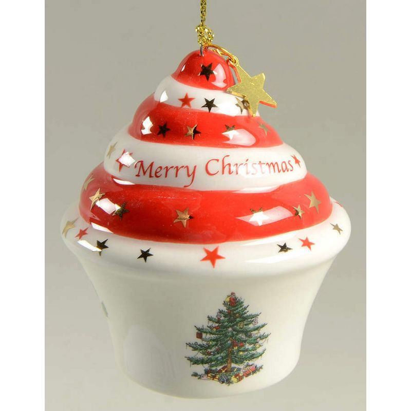 Spode Christmas Tree Cupcake Ornament - 3", 2 of 4