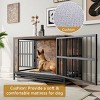 Wooden Dog Crate Furniture with Double Doors, Pull-Out Tray & Iron Frame, 27.5"/32.8"/38.9" Decorative Pet Kennel Table for Indoor Use-3irtyhousy - 3 of 4