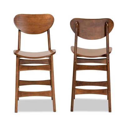 Katya Walnut Brown Wood Adjustable Counter Stools, Set of 2