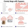 Big Dot of Happiness Pink Checkered Party - DIY Clear Goodie Favor Bag Labels - Candy Bags with Toppers - Set of 24 - 3 of 4