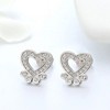 Paw Print Stud Dog Earrings for Women Sterling Silver Clear Cz Ginger Lyne Collection - 2 of 4