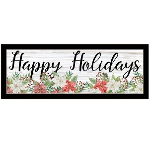 HomeRoots Happy Holiday Black Framed Print Wall Art - 1 of 4