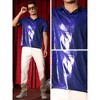 Lars Amadeus Men's Short Sleeves Shiny Disco Nightclub Party Golf Metallic Polo Shirt - image 4 of 4