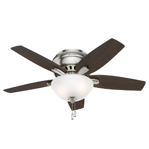 Hunter 42" Newsome Lighted Ceiling Fan Brushed Nickel Finish Medium Walnut Blades - 1 of 1